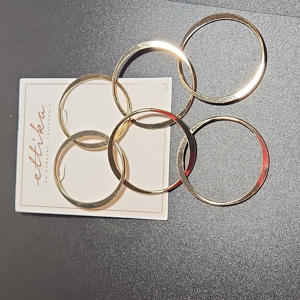 ETTIKA Goldtone Attached Hoop Dangle Pierced Earrings Costume Jewelry